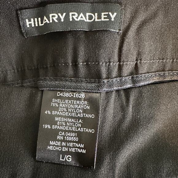 NEW Hilary Radley Flat Front Pull On Pants Tummy Control Large Black Preppy - Picture 7 of 9